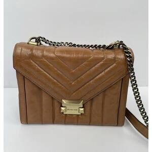 Michael Kors Brown Whitney Medium Quilted Shoulder Bag